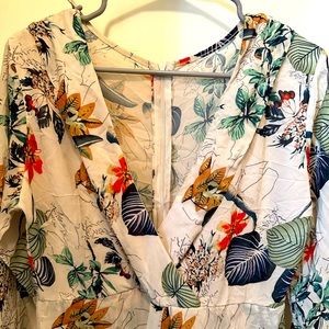 Long Floral Romper Dress with Shorts